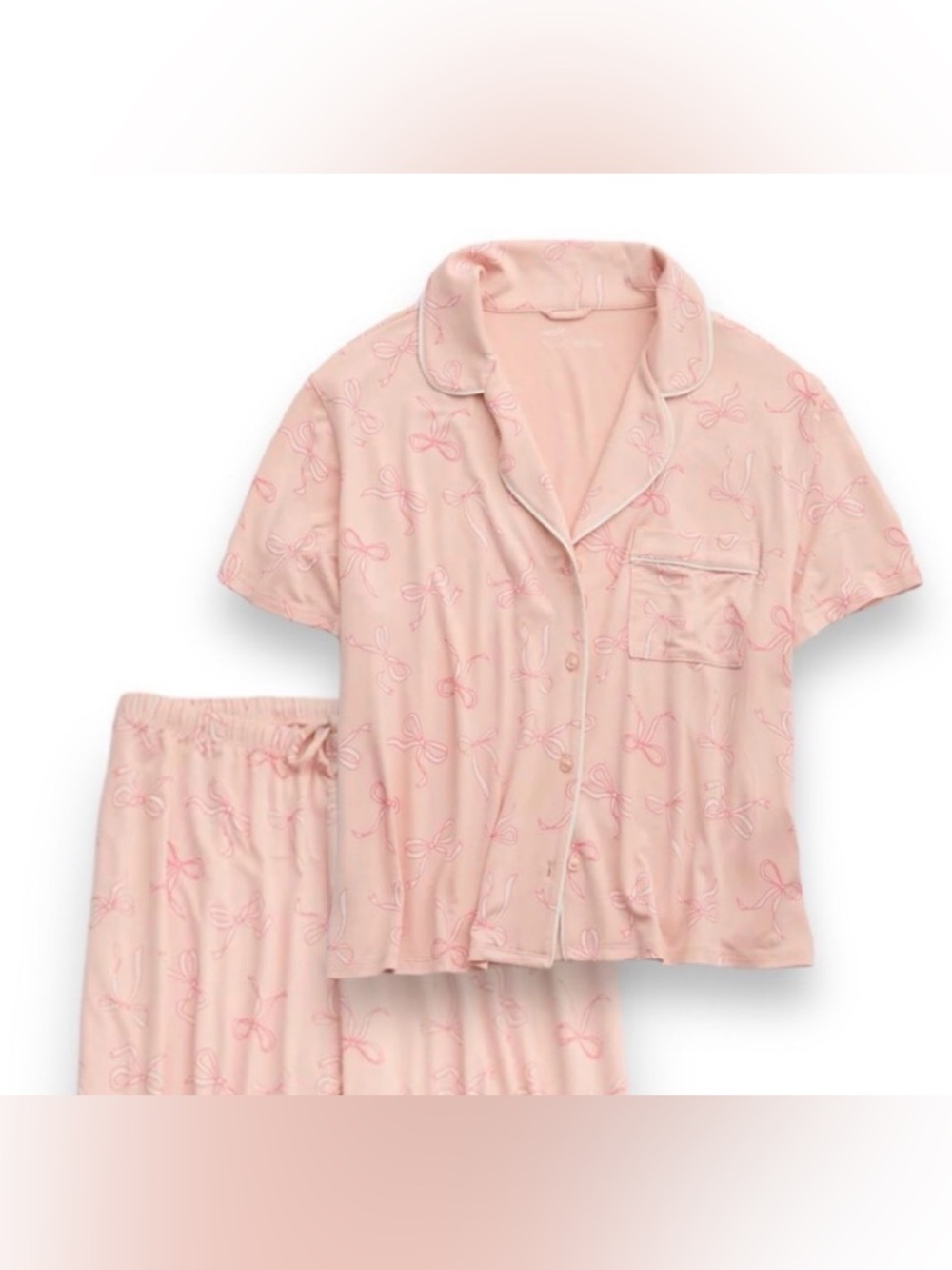 🎀 Aerie Pink Bow Pajama Top | Women’s Small 🎀